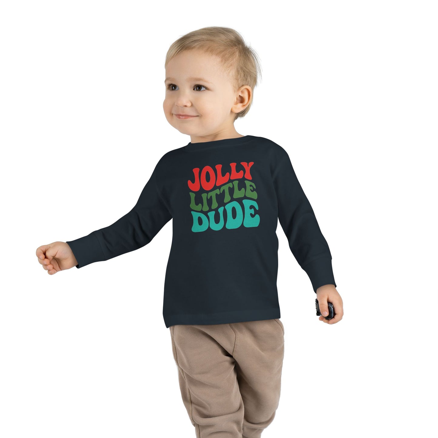 Jolly Little Dude Toddler Long Sleeve Tee, Christmas Toddler Shirt, Christmas Toddler Long Sleeve Shirt