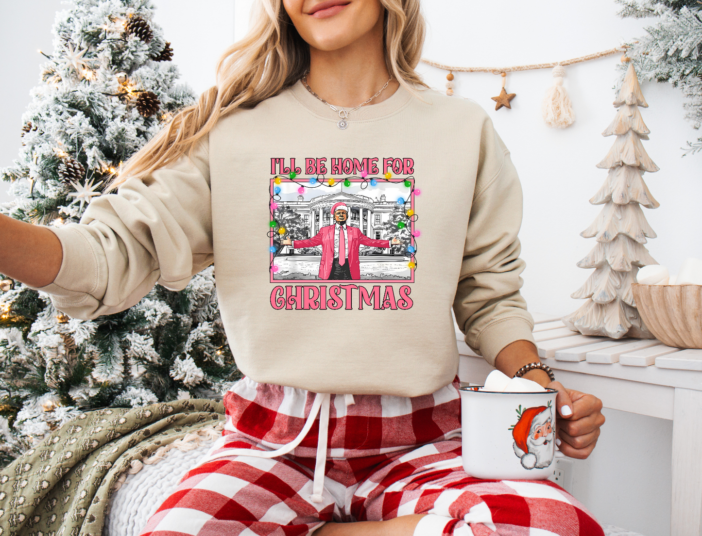 Christmas Lights Daddy's Home White House Trump, Election 2024, MAGA Trump Vance, Trump President, Funny Trump Sweatshirt