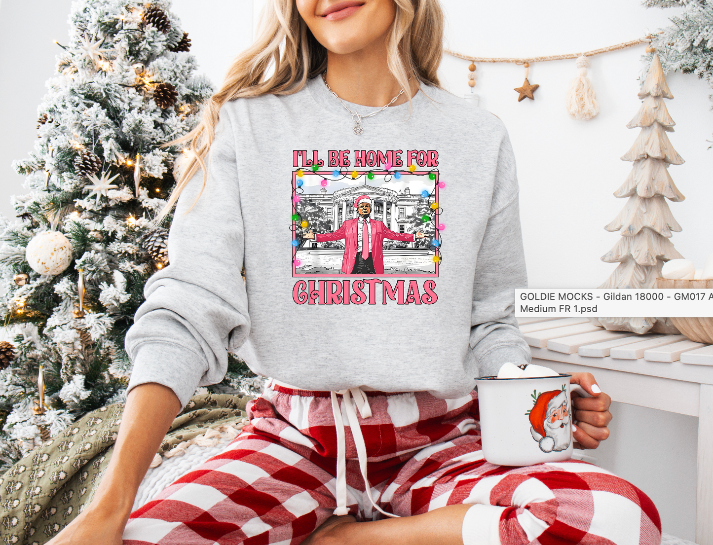 Christmas Lights Daddy's Home White House Trump, Election 2024, MAGA Trump Vance, Trump President, Funny Trump Sweatshirt