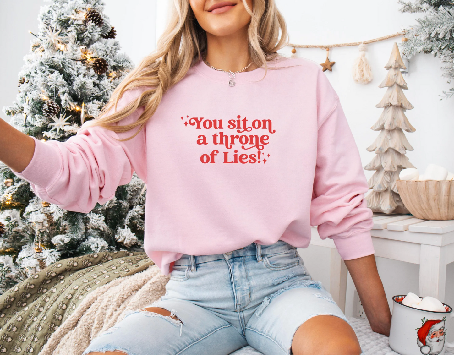 You Sit on a Throne of Lies Sweatshirt, Gildan Sweatshirt, Elf Sweatshirt, Elf Movie Sweatshirt, Christmas Sweatshirt, Xmas Sweatshirt