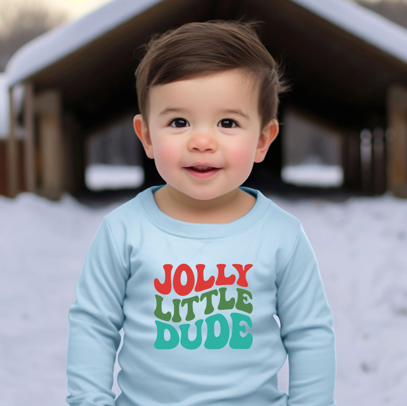 Jolly Little Dude Toddler Long Sleeve Tee, Christmas Toddler Shirt, Christmas Toddler Long Sleeve Shirt