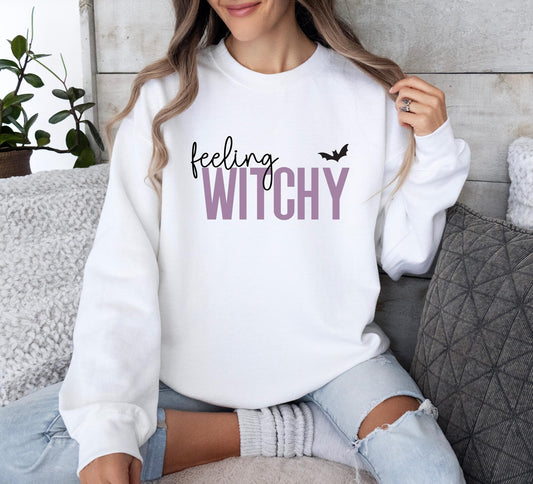 Feeling Witchy Sweatshirt, Gildan 18000 Sweatshirt, Halloween Sweatshirt