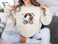 Cute Ghost On Bike Halloween Sweatshirt, Gildan Sweatshirt, Halloween Sweatshirt