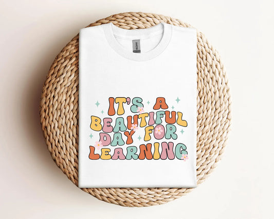 It's a Beautiful Day for Learning Gildan T-Shirt, Teacher Shirt, Cute Teacher Shirt