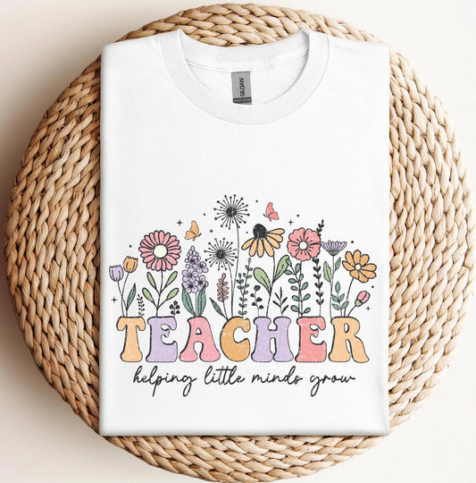 Teacher Helping Little Minds Grow Shirt, Teacher Shirt, Cute Teacher Shirt