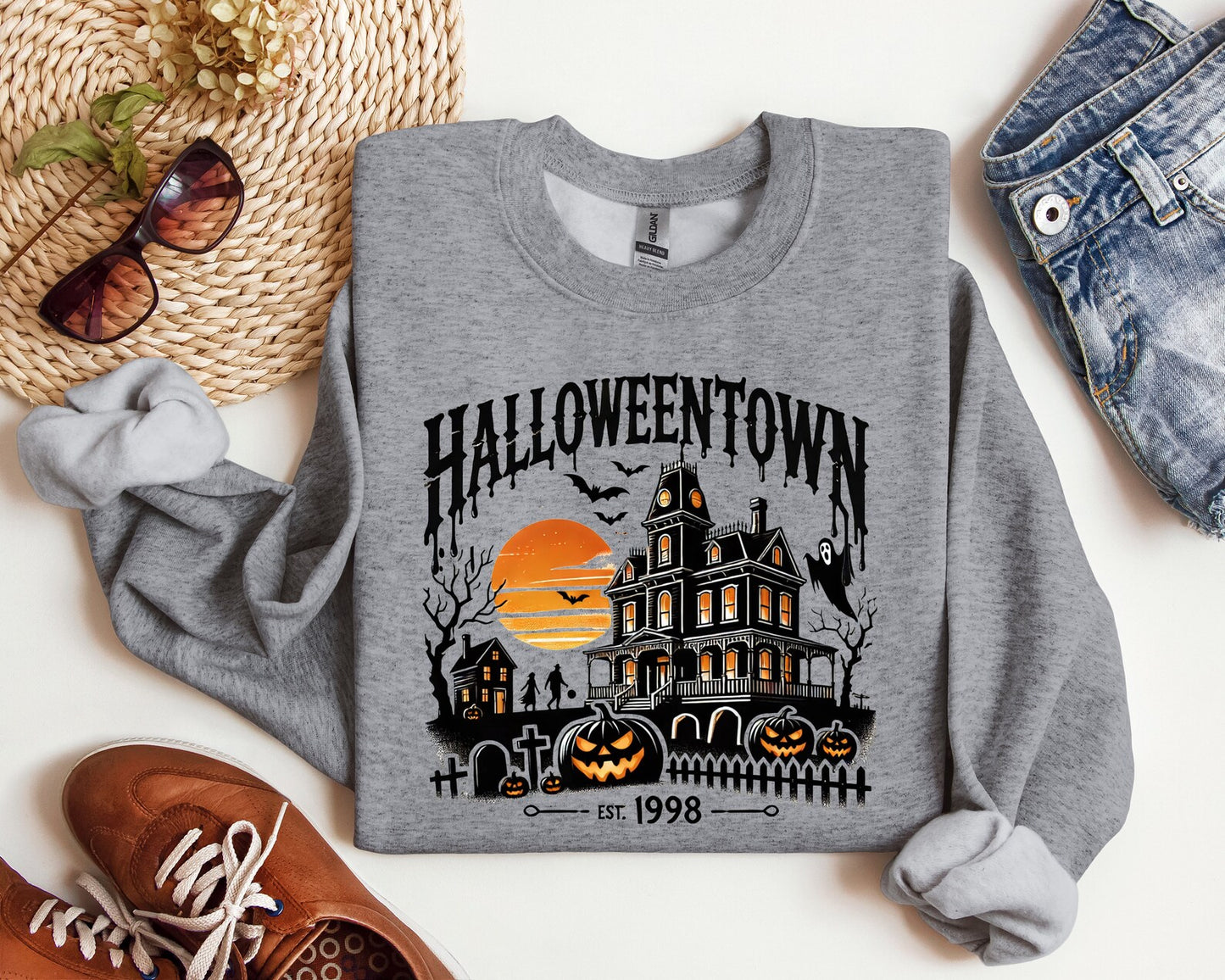 Halloweentown Sweatshirt, Halloweentown Est 1998 Sweatshirt, Gildan Sweatshirt