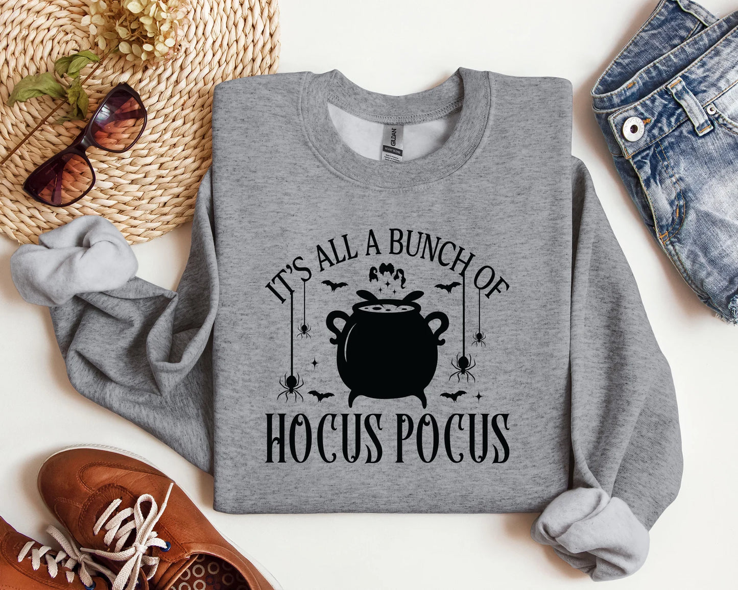 It's Just a Bunch of Hocus Pocus Sweatshirt, Gildan Sweatshirt, Cute Halloween Sweatshirt, Hocus Pocus Sweatshirt