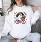 Cute Ghost On Bike Halloween Sweatshirt, Gildan Sweatshirt, Halloween Sweatshirt