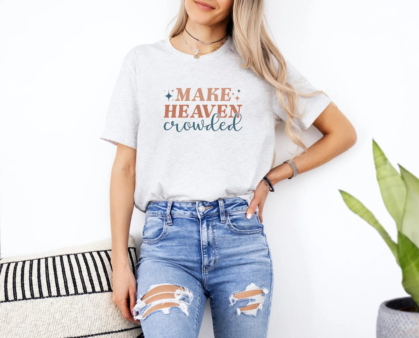 Make Heaven Crowded Shirt, Bella Canvas T-Shirt, Religious Shirt, Heaven Shirt