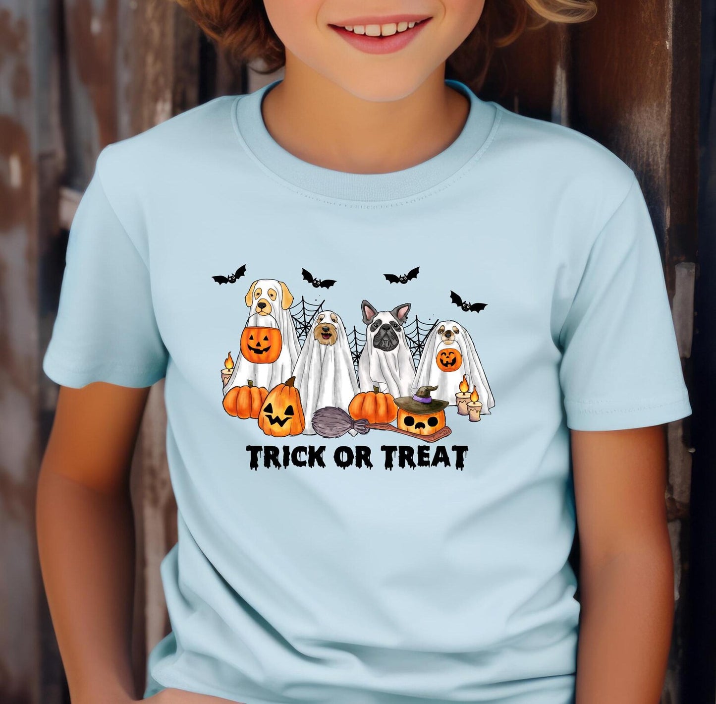 Trick or Treat Kids Shirt, Gildan, Trick or Treat Dogs Kids Shirt