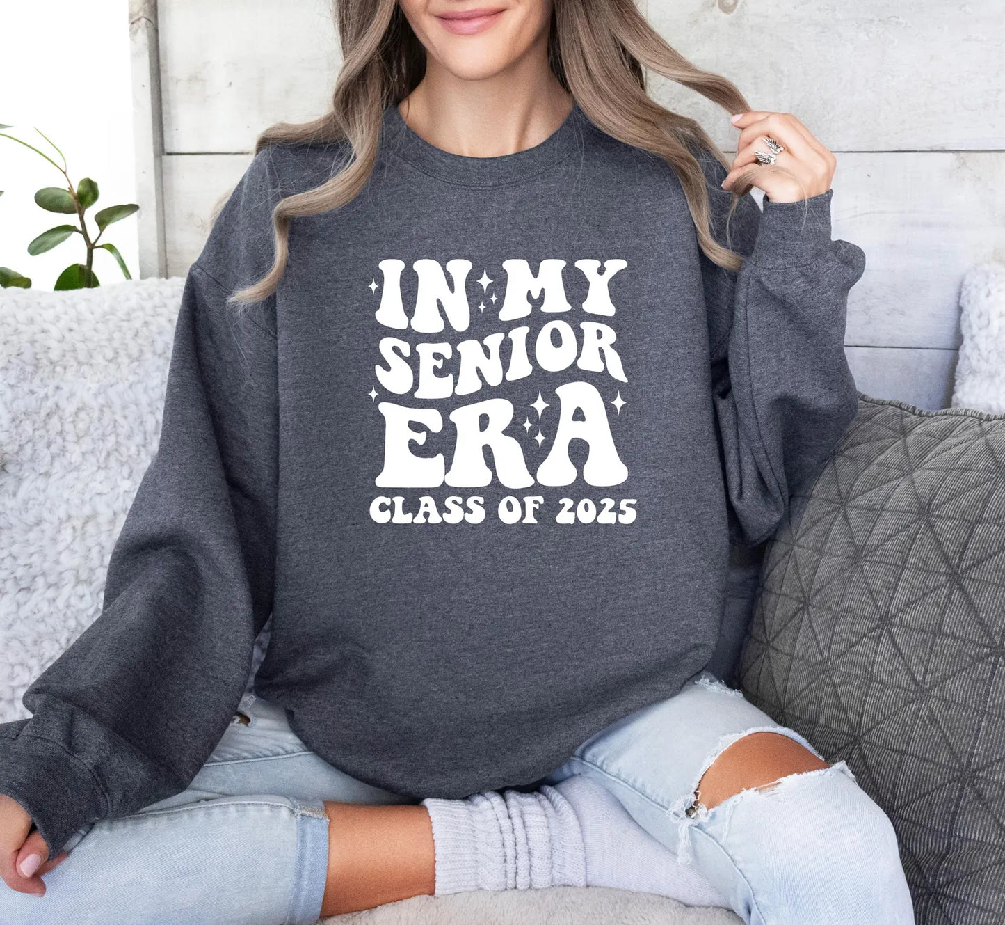 In my Senior Era Sweatshirt, Gildan Crewneck Sweatshirt, Senior 2025, Class of 2025, Seniors 2025