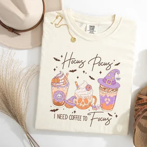 Hocus Pocus I need Coffee to Focus Shirt, Hocus Pocus Shirt, Cute Halloween Shirt