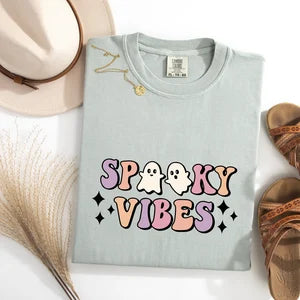 Spooky Vibes Comfort Colors T-shirt, Halloween Shirt