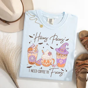 Hocus Pocus I need Coffee to Focus Shirt, Hocus Pocus Shirt, Cute Halloween Shirt