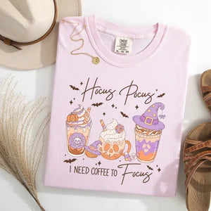 Hocus Pocus I need Coffee to Focus Shirt, Hocus Pocus Shirt, Cute Halloween Shirt