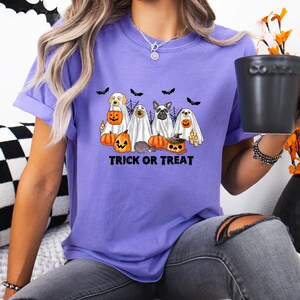 Trick or Treat Dogs Shirt, Comfort Colors T-Shirt, Halloween Shirt