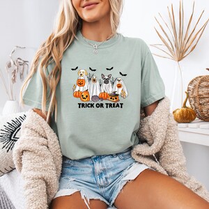 Trick or Treat Dogs Shirt, Comfort Colors T-Shirt, Halloween Shirt