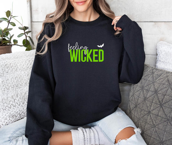 Feeling Wicked Sweatshirt, Gildan 18000 Sweatshirt, Wicked Sweatshirt, Halloween Sweatshirt, Wicked Musical, Wicked Movie